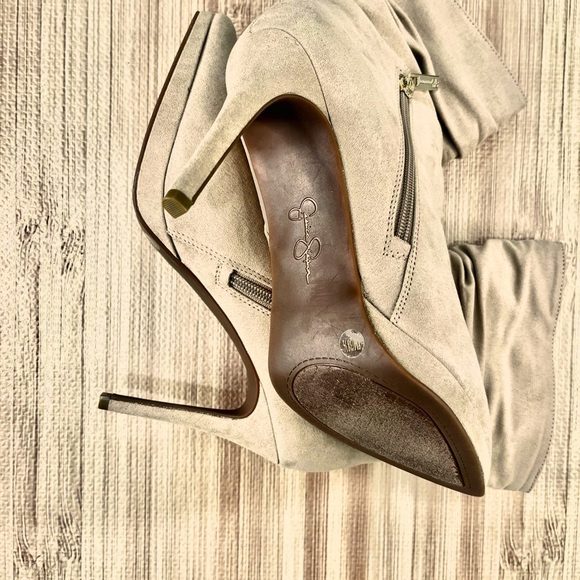 NIB Jessica Simpson Gaiven Slouchy Platform Stiletto Ankle Booties Beige Sz 8 - Picture 6 of 8
